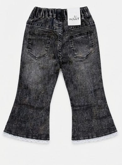 AM Kids - jeans a zampa con merletto