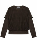 AM Kids - maglietta manica lunga con t-shirt in pizzo ragazza