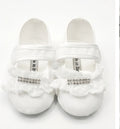 AM Kids - scarpina battesimale con strass e merletto